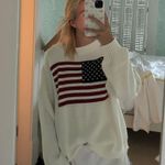 American Flag Sweater White Photo 0
