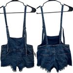 We The Free Free People  Blue Denim Strappy Shortalls Frayed Overall Shorts Twee Photo 1
