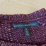 White House | Black Market  Maroon Metallic Knit Sweater Photo 5