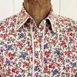 Lauren Ralph Lauren Floral Cotton Button up Shirt cream embroidered Lace Trim Red Size undefined Photo 2