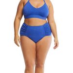 Time & Tru Nwt Women's Ruched Side Bikini Swimsuits blue size 3X bathing suit Photo 0