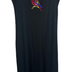 Quacker Factory Small Dress Black Sequin Parrot Maxi Shift Sleeveless 1639 Photo 0