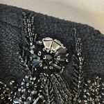 Chico's New 00 Xs black beaded shoulder long sleeve heavy thick knit blazer jewel Photo 8