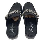 Free People  Womens Leather Chain Slip-On Vida Mule Loafers Black‎ Size 37.5 Photo 5