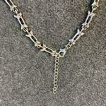 Skull & Bones Pirate Halloween Necklace Gothic Skeleton Gun Statement Silvertone Silver Photo 4