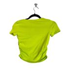 ZARA NWT  SIDE RUCHED CROP TOP SQUARE NECKLINE LIME GREEN Small Photo 4