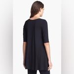 Eileen Fisher Jersey Knit Scoop Neck Short Sleeve Tunic Black Size SMALL Photo 1