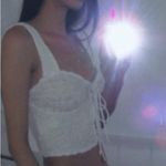 ZARA  Textured Lace Up Top Photo 1