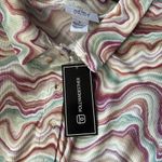 💝JUST POLLY psychedelic marble button ribbed long sleeve shirt💝 Size L Photo 3