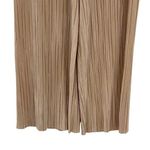 Alice + Olivia Benny Pants Ribbed Pleated Plisse Cropped Wide Leg Tan Size Large Photo 4