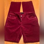 White House | Black Market ‎ Slim Leg Corduroy Pants Size 0 in Burgundy Plum Wine Photo 10