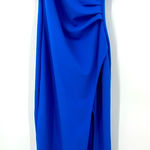 Windsor  Long Dress High Slit Royal Blue Wrap Front‎ Ruched on Side Size Small Photo 0