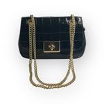 Coach  ❀ Cassidy Crocodile Turnlock Embossed Crossbody Bag Handbag ❀ Black Gold Photo 4