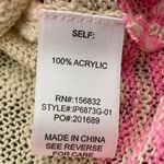 Bibi Rhyme Or Reason Lightweight Striped Hoodie Sweater Green Pink Size Medium Photo 8