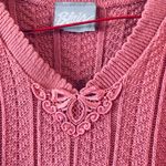 Blair  pink short sleeve v neck with lace sweater Photo 2