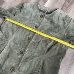 Coldwater Creek Vintage 90s  Olive Green Suede Leather Jacket Blazer Casual L‎ Photo 3