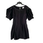 R.G. Kane Helena Black Mini Dress Dramatic Puff Sleeve Fit Flare NWTs size large Photo 2