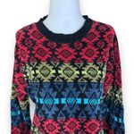 Vintage Cambridge Dry Goods Southwestern Geometric Knit Crewneck Sweater Medium Black Photo 0