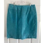Newport News  Women's Turquoise Blue Leather Pencil‎ Skirt Size 18 Western Rodeo Photo 0