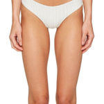 ONIA  Lily Bikini Bottom Mid Rise Hipster Pinstripe Charcoal White‎ NWT Size XL Photo 0