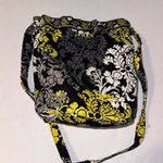 Vera Bradley Retired Baroque Bucket Bag Purse Drawstring Closure Black Yellow Photo 6