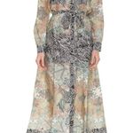 Pinko Chemisier Rosalina Floral Animal Print Long Sleeve Shirt Maxi Dress Size 4 Black Photo 1