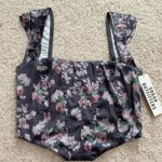 Urban Outfitters Out From Under About Time Printed Satin Corset Top NWT Size S - Black Multi Photo 4