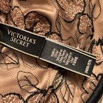 Victoria's Secret Black Pink Lace Bustier Corset Floral Lace Up 34DDD Mesh Nude Photo 1