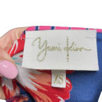 Yumi Kim Lizzie Floral Roll Tab Sleeve Top in Blue with Pink, Red, Teal Size XS Photo 5