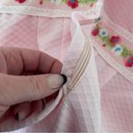 Vintage 60s Vicky Vaughn Junior Pink Maxi Dress Floral Ribbon Ruffle Small 25" W Photo 8