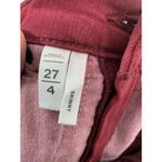 Loft Womans Slim Pockets Skinny Jeans 4 (27 In) Maroon Looks Like Leather Photo 4