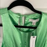 Top shop Elegant Green Satin Dress cut out front detail Photo 3