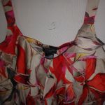 Ann Taylor XS Orange Flower Ruffle Tank Top Photo 1