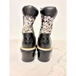 Tory Burch  Miller Tweed Lace-Up Block Heel Combat Boots Black Women's Size 8.5M Photo 5