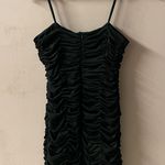 Forever 21 Vintage  Y2K Black Shimmery Ruched BodyCon Mini Dress Size M EUC Photo 3
