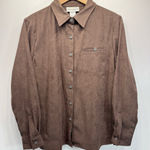 Chadwick's Vintage Brown Microsuede Button Front Tunic Length Top Chadwick’s Real Comfort Photo 0