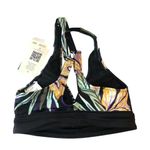 Roxy Juniors Bikini Top Active Sporty Triangle Floral Black Yellow Blue XS Photo 1