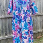 Downeast Tropical Flower Mumu Peasant Dress Photo 0