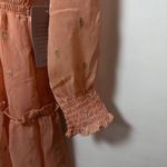 NSR Dress Peach Gold Metallic Swiss Dot Ruffle Chiffon Peasant Medium Bo… Orange Photo 8