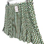 On 34th Mini Skirt Womens 16 Catalina Green Combo Geometric Pleated Retro Chic Photo 2