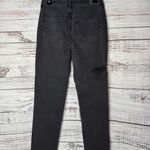 American Eagle  Distressed Black Denim Mom Jeans 6 Photo 3