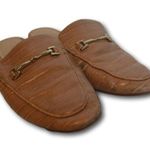 Jenn Ardor Caramel Reptile Embossed Backless Slip Photo 0