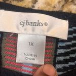 Christopher & Banks Cj Banks Womens 1X Colorful Stripe Knit Top 3/4 Sleeve Boho Casual Photo 2