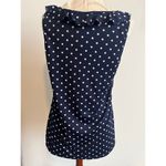 Roz & Ali Women's Polka Dotted Ruffled Navy Tank Top Large Photo 4