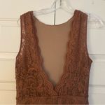 Baltic Born  Valentine Sparkle Maxi - Copper Low Open Back High Neck Bodycon Lace Photo 5