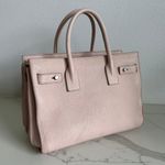 YSL Yves Saint Laurent Rose Pink Grained Calfskin Leather Baby Sac De Jour Bag Photo 3