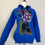 Minnie Mouse Ear Hoodie Blue Pullover Sweatshirt Blue Photo 1
