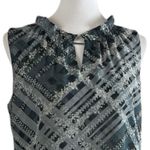 CAbi Blouse Sleeveless Keyhole Neck Tie Back Chiffon Gray Women’s Size Medium Photo 4