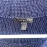 Talbots  Cotton Cable Knit Portrait Collared Sweater Navy Blue Size Medium Photo 3