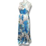 Aakaa Womens Sweet Sand Off Maxi Dress Thigh Slit Halter Top Sleeveless Large Photo 7